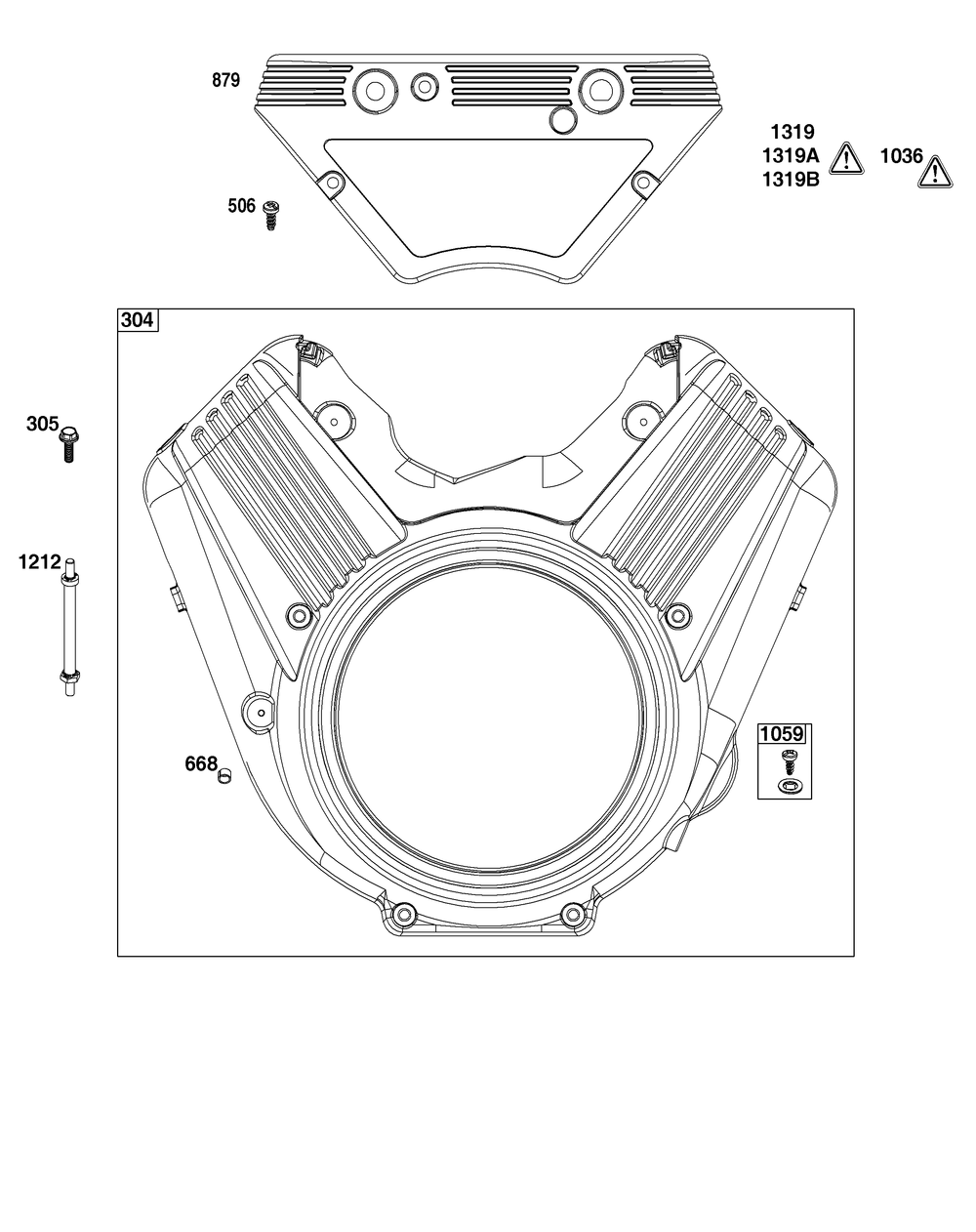 Blower Housing Group Diagram and Parts List for 613477-4237-J1 400000 - 699999 Briggs and Stratton Engine